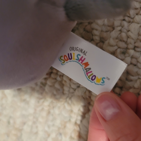 Cute Gray and White Squishmallow Plush Dog Toy - Picture 3 of 3